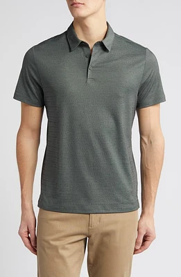 Robert Barakett Kurt Textured Polo Dark Green at Nordstrom,