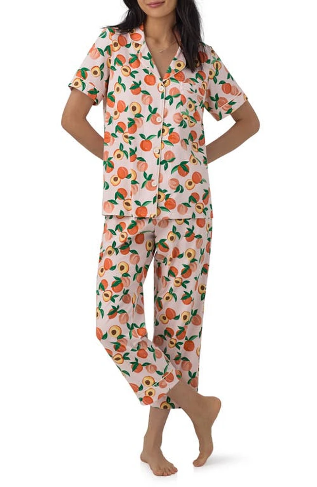 BedHead Pajamas Print Stretch Organic Cotton Jersey Crop Peachy Keen at Nordstrom,