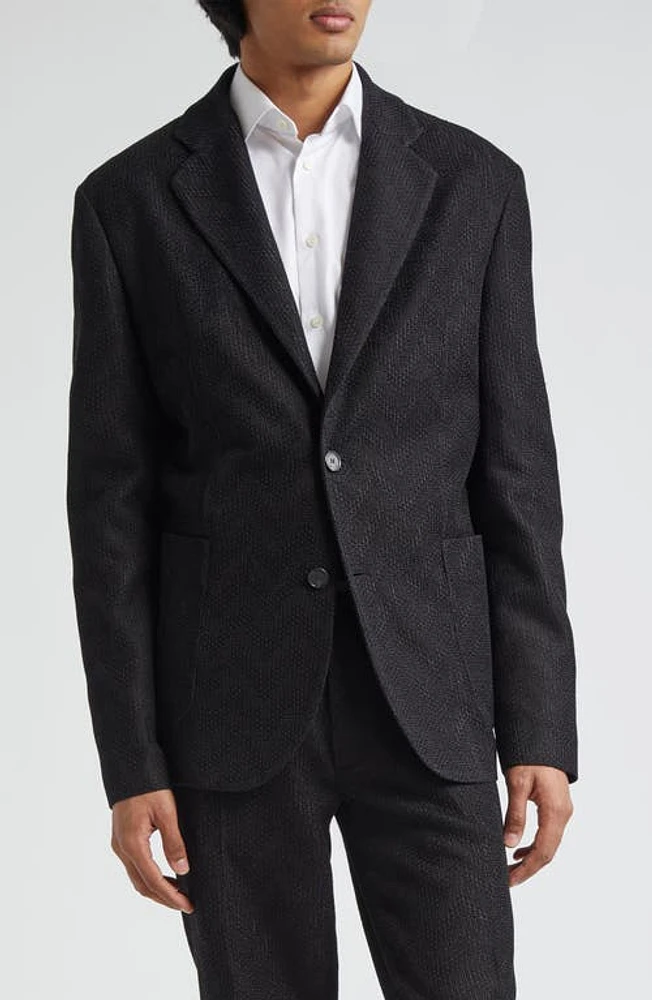 Missoni Zigzag Jacquard Cotton Knit Sport Coat Black Tones at Nordstrom, Us