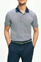 Brooks Brothers Microstripe Performance Golf Polo Navy at Nordstrom,