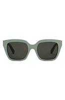 CELINE Monochrome 56mm Square Sunglasses in Light Green /Smoke at Nordstrom