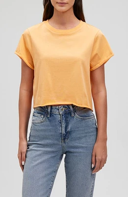 Mavi Jeans Oversize Raw Hem Crop T-Shirt Papaya at Nordstrom,