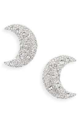 Swarovski Luna Pavé Crystal Clip-On Earrings in Silver at Nordstrom