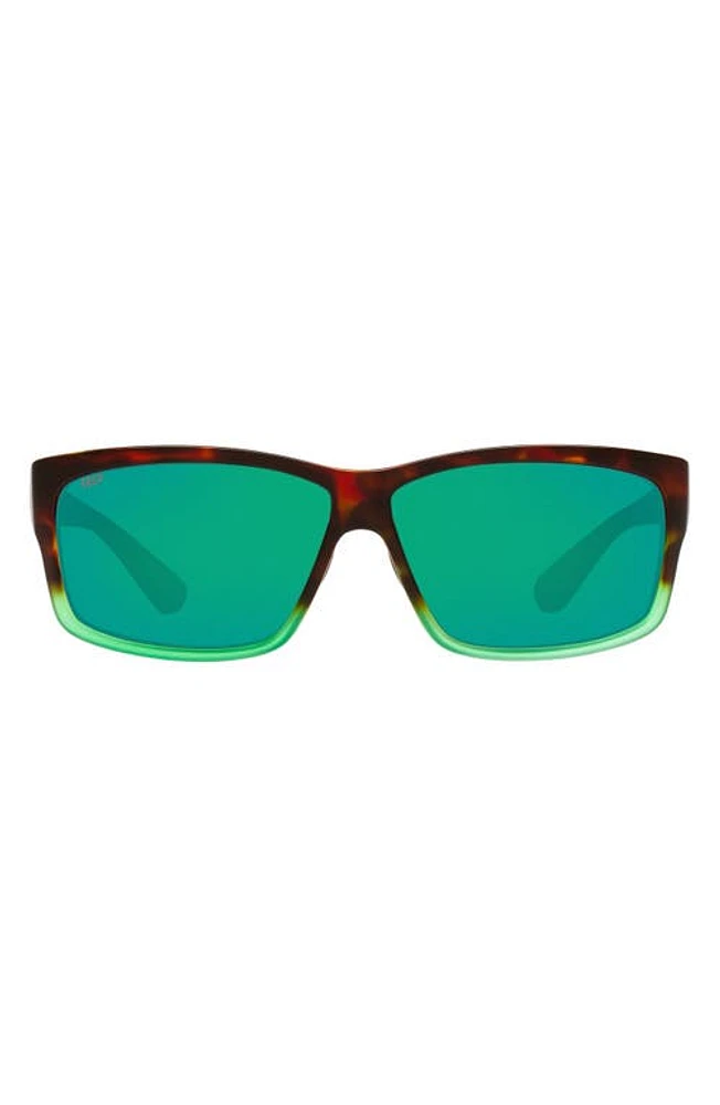 Costa Del Mar 60mm Rectangle Sunglasses in Tortoise Green at Nordstrom