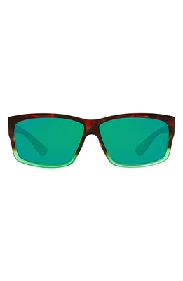 Costa Del Mar 60mm Rectangle Sunglasses in Tortoise Green at Nordstrom