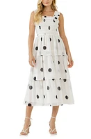 English Factory Polka Dot Midi Dress White/Black at Nordstrom,