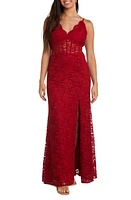 Morgan & Co. Corset Lace Sleeveless Gown at Nordstrom,