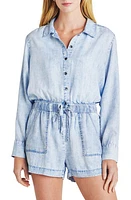 Splendid Dillon Crop Button-Up Top Bleached Indigo at Nordstrom,