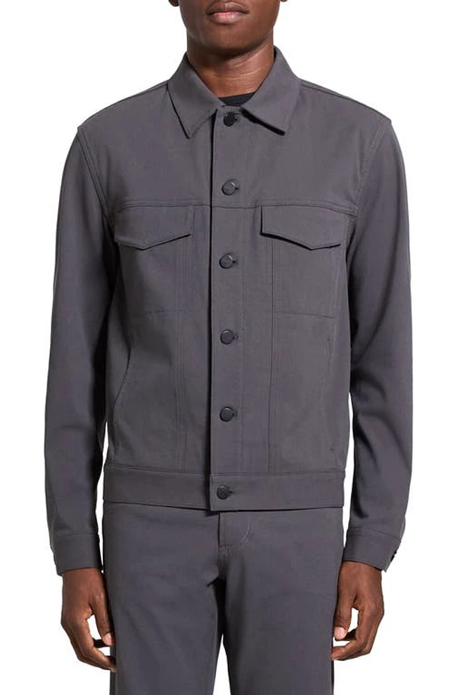 Theory River Cotton Blend Twill Trucker Jacket at Nordstrom,