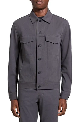 Theory River Cotton Blend Twill Trucker Jacket at Nordstrom,