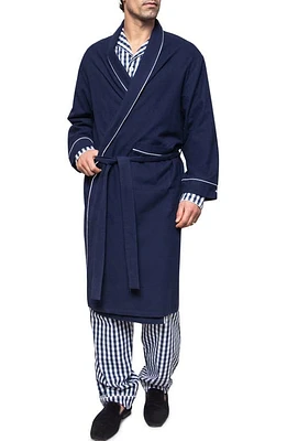 Petite Plume Navy Flannel Robe at Nordstrom,