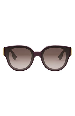 'Fendi First 63mm Gradient Oversize Round Sunglasses in Shiny Violet /Gradient Brown at Nordstrom