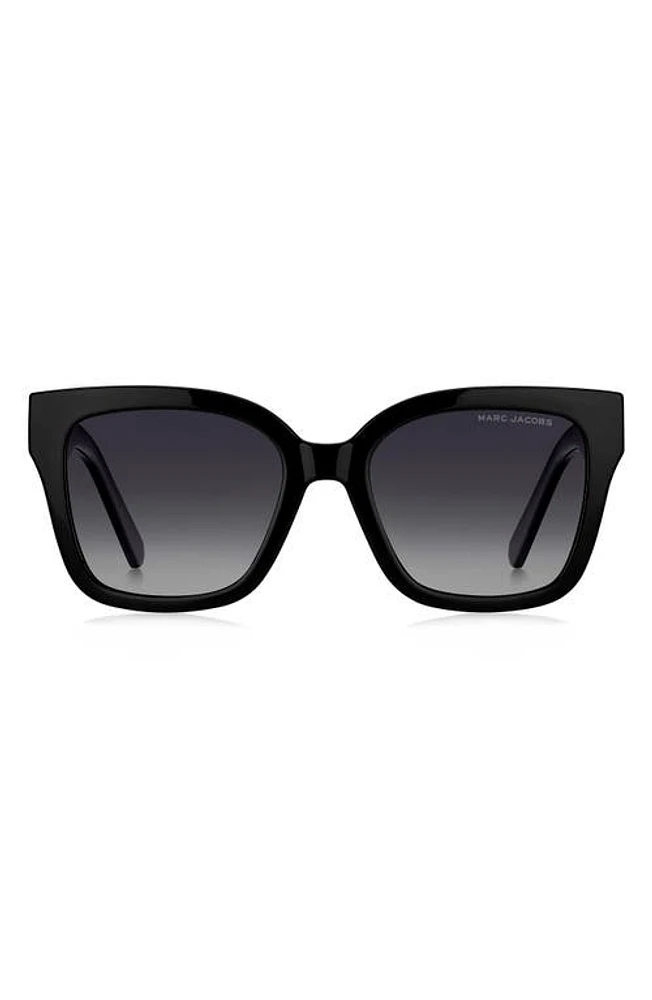 Marc Jacobs 53mm Gradient Square Sunglasses in Black Grey/Gray Polar at Nordstrom