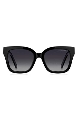 Marc Jacobs 53mm Gradient Square Sunglasses in Black Grey/Gray Polar at Nordstrom