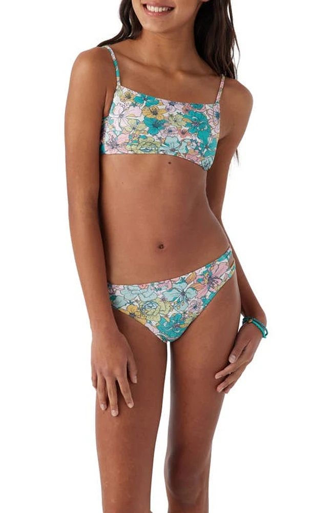 O'Neill Kids' Janis Floral Two-Piece Swimsuit Pink Multi Colored at Nordstrom,