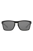 Oakley Sylas 57mm Prizm Rectangular Sunglasses in Shiny Black at Nordstrom