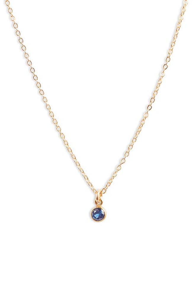 Set & Stones Birthstone Charm Pendant Necklace in Gold /September at Nordstrom