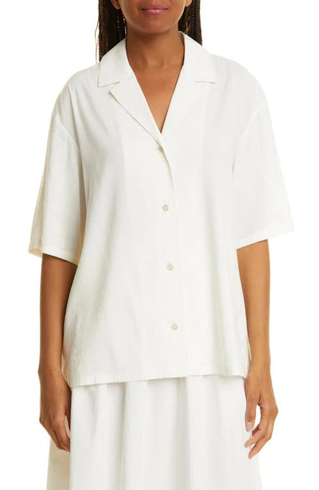 Rebecca Taylor Cabana Short Sleeve Linen Blend Shirt at Nordstrom,