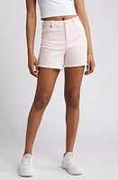 1822 Denim Frayed High Waist A-Line Shorts Blush at Nordstrom,