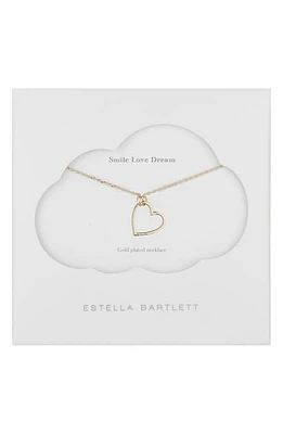 Estella Bartlett Smile Dream Love Open Heart Necklace in Gold at Nordstrom