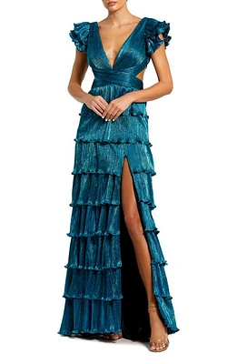 Ieena for Mac Duggal Cutout Ruffle Tiered Gown at Nordstrom,