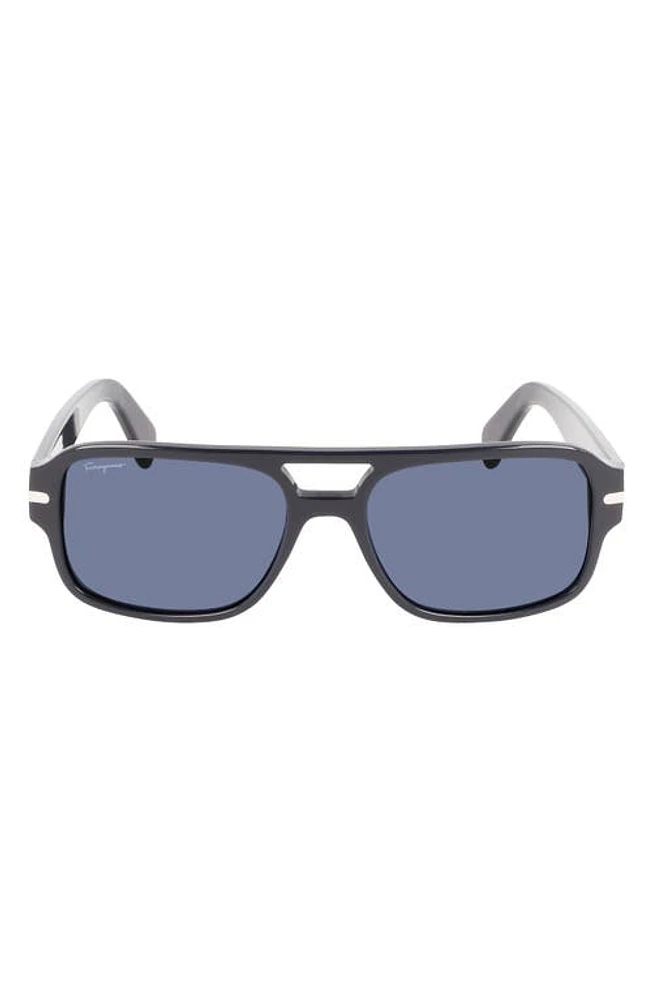 FERRAGAMO 58mm Navigator Sunglasses in Blue at Nordstrom