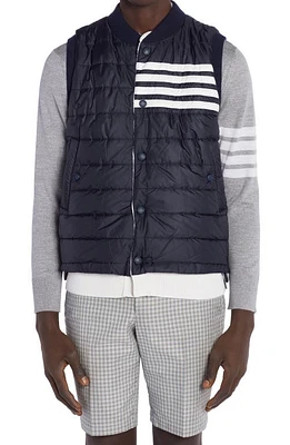 Thom Browne 4-Bar Cashmere & Nylon Reversible Vest Navy at