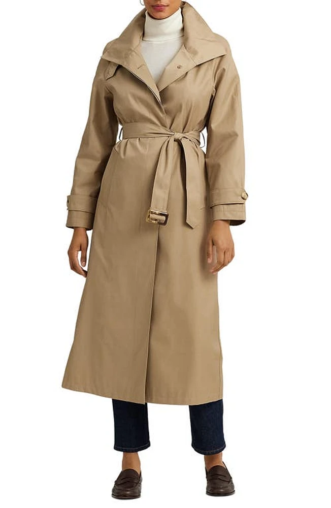 Lauren Ralph Stand Collar Trench Coat Sand at Nordstrom,