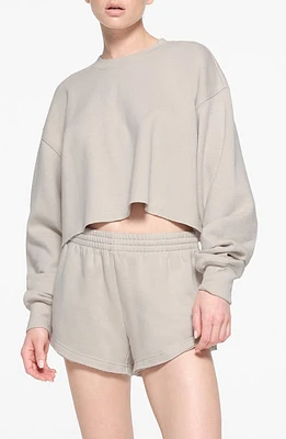 SKIMS Fleece Crop Sweatshirt at Nordstrom,