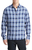 Vince Venice Plaid Button-Up Shirt Cobalt/Sand Trail at Nordstrom,