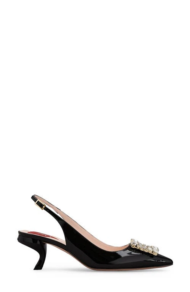 Roger Vivier Virgule Pointed Toe Slingback Pump Nero at Nordstrom,