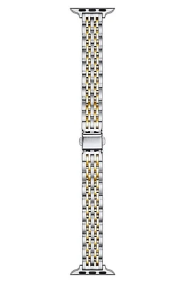 The Posh Tech Rainey Two-Tone Stainless Steel Skinny Apple Watch Bracelet Watchband in Silver/Gold at Nordstrom, Size 38Mm