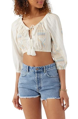 O'Neill Adilah Embroidered Crop Top Winter White at Nordstrom,