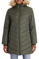 Modern Eternity Faux Fur Trim Convertible Puffer 3-in-1 Maternity Jacket at Nordstrom,