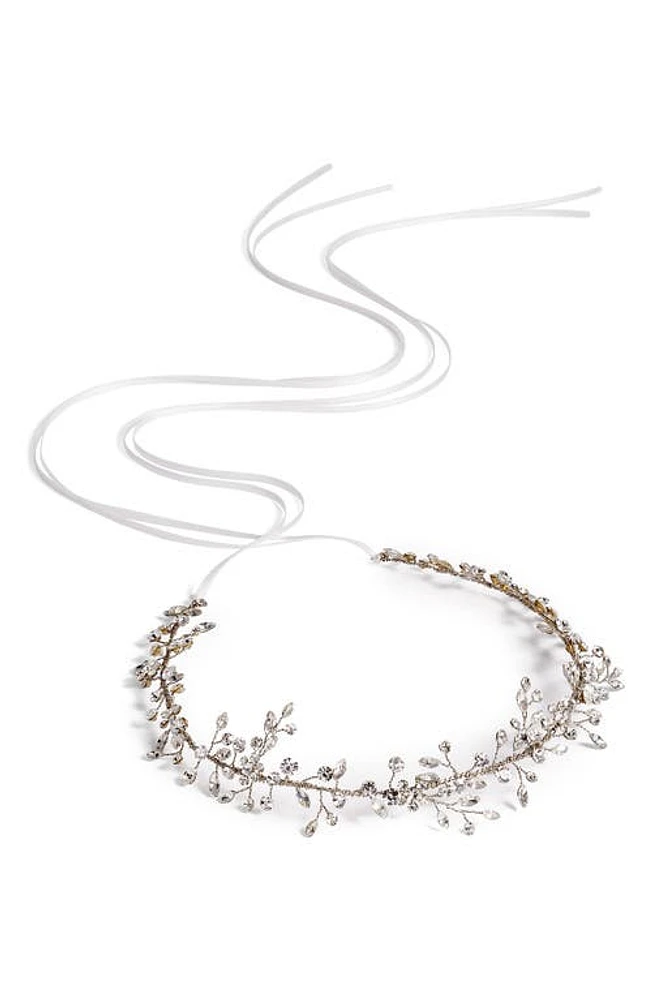 Brides & Hairpins Bianca Crystal Halo & Sash in Silver at Nordstrom