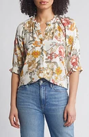 Bobeau Print Ruffle Blouse at Nordstrom,