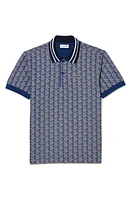 Lacoste Monogram Jacquard Polo Qie Methylene/Farine at Nordstrom,