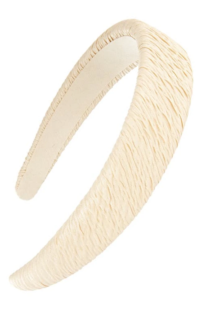 Tasha Crinkle Padded Headband in Champagne at Nordstrom