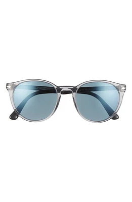 Persol 52mm Round Sunglasses in Smoke/Light Blue at Nordstrom