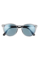 Persol 52mm Round Sunglasses in Smoke/Light Blue at Nordstrom