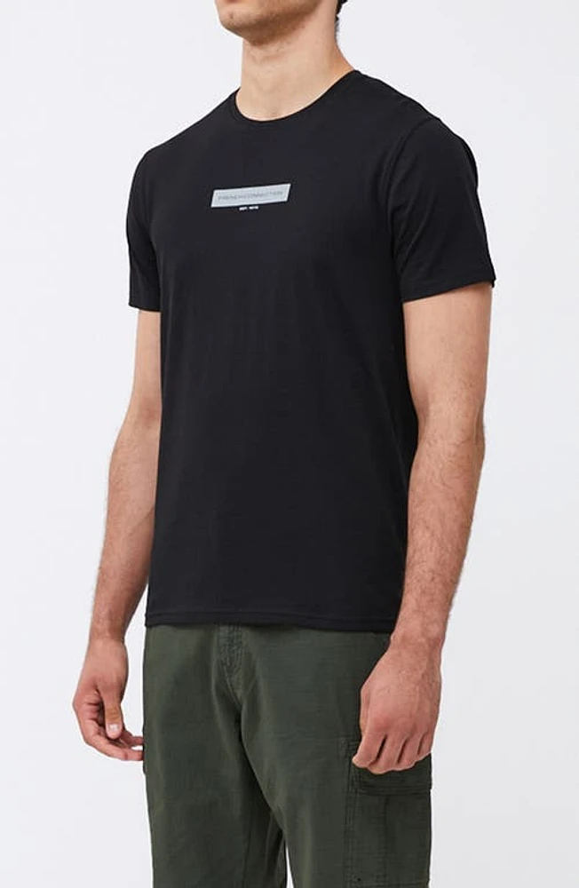 French Connection Box Logo Organic Cotton Graphic T-Shirt Black at Nordstrom,