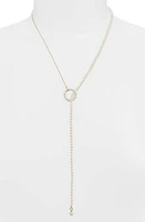 Poppy Finch Pearl Lariat Necklace in Gold/Pearl at Nordstrom, Size 24 In