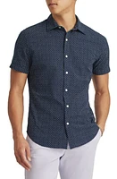 Bonobos Men's Riviera Slim Fit Stretch Dot Short Sleeve Button-Up Shirt Beckbury Geo at Nordstrom,