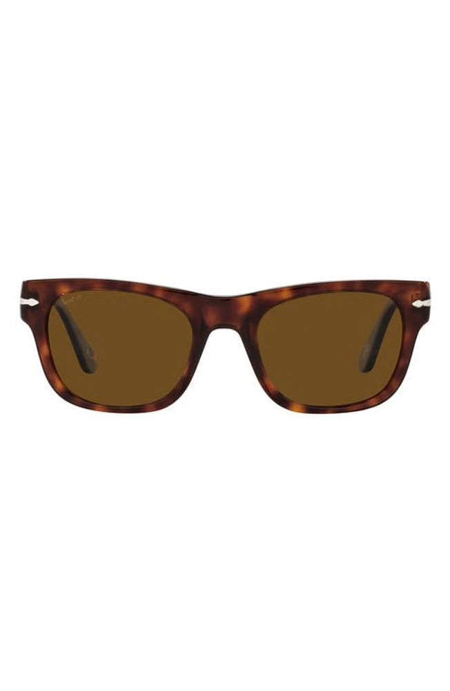 Persol 52mm Polarized Rectangle Sunglasses in Brown/polar Grey at Nordstrom