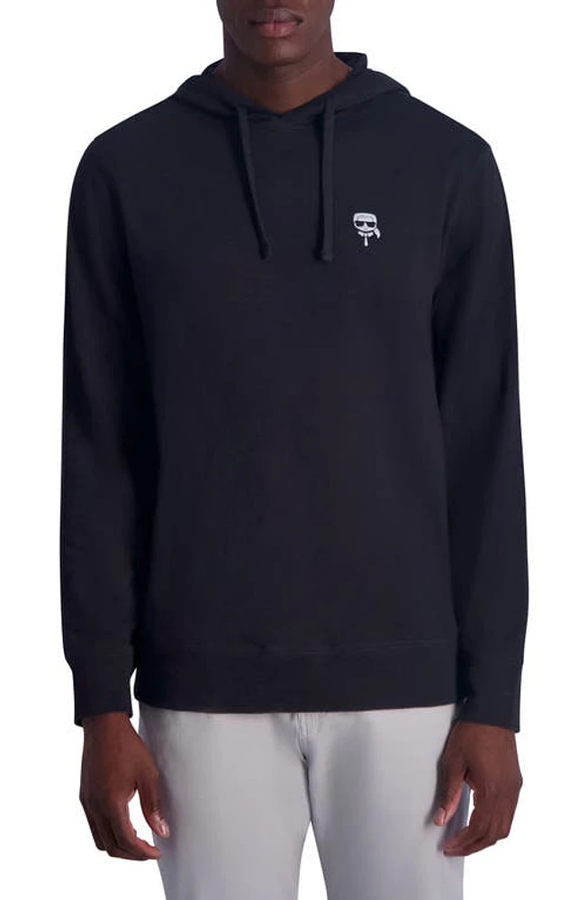 Karl Lagerfeld Paris Slub Hooded Long Sleeve T-Shirt at Nordstrom,