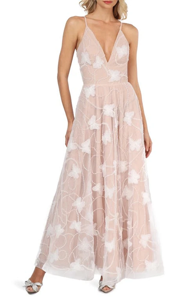 HELSI Josephine Beaded Gown Off White/Nude at Nordstrom,