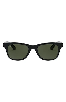 Ray-Ban 50mm Square Sunglasses in Shiny Black/Green at Nordstrom