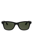 Ray-Ban 50mm Square Sunglasses in Shiny Black/Green at Nordstrom