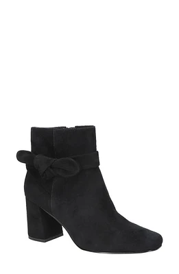 Bella Vita Felicity Bow Accent Bootie Black Suede Leather at Nordstrom,