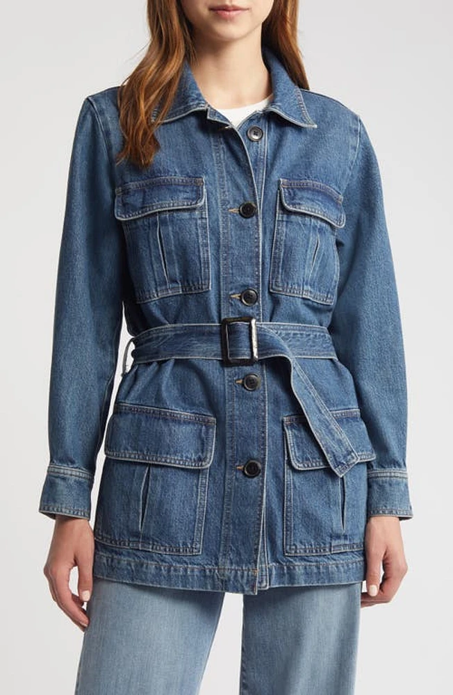 FRAME Safari Belted Denim Jacket Ponderosa at Nordstrom,